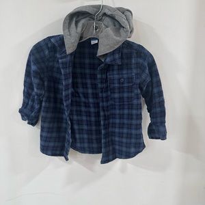Boys 2T hooded flannel